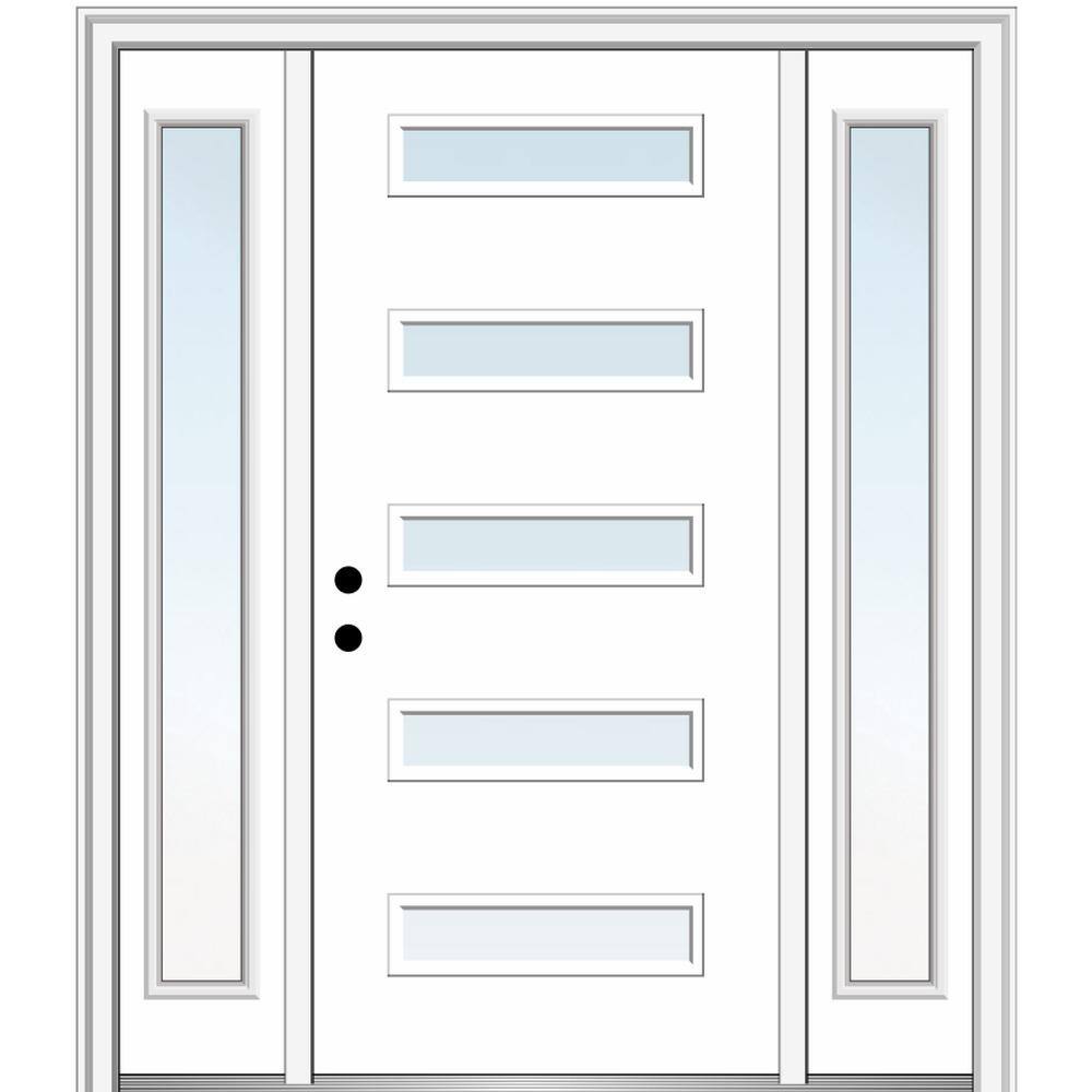 Davina 64 in. x 80 in. Right-Hand Inswing 5-Lite Clear Low-E Primed Fiberglass Prehung Front Door on 4-9/16 in. Frame price history on PriceWatchPro
