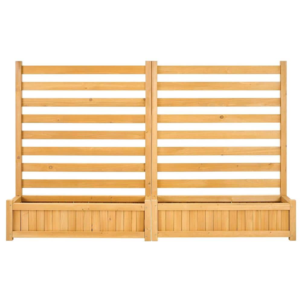 Outdoor Privacy Screen 36 x 45 in. Wood Air Conditioner Fence, 2-Panel Pool Equipment Enclosure, 2 Planters, AC Hider price history on PriceWatchPro