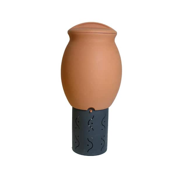 Algreen Solar Digester, Terracotta Top with 100% Recycled Black Base