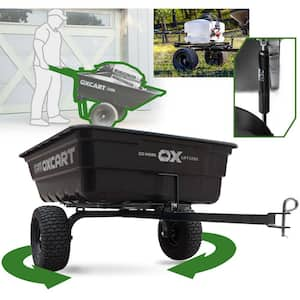 PRO-Grade Stockman 15 cu ft. - 17 cu ft. Lift-Assist and Swivel Dump Cart w 4PLY Run-Flat Tires