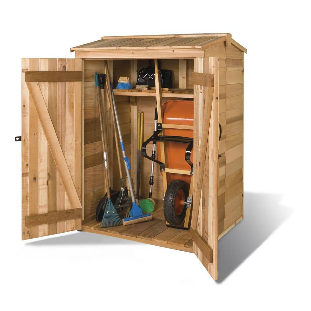 Cedarshed Greenpod 4 ft. W x 4 ft. D Wood Shed with double door (16 sq ...