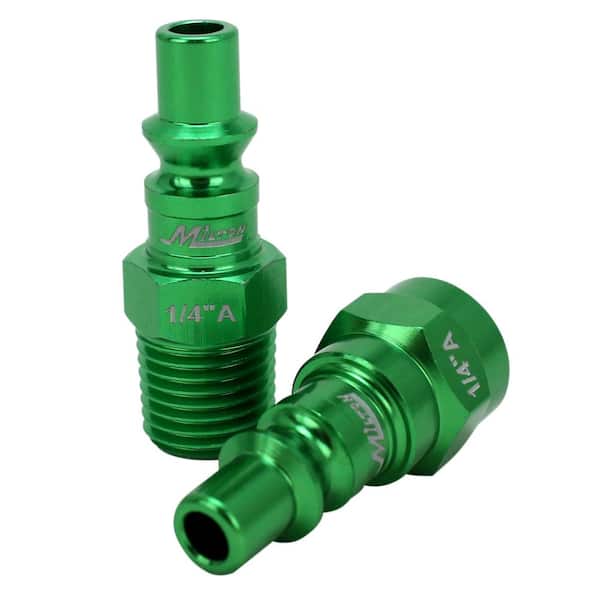 A-style, Green ColorFit by Milton 777AC-20 Pneumatic Plugs - Green Box of 20 - 1/4 NPT Male Milton Industries - 1/4 NPT Male, 