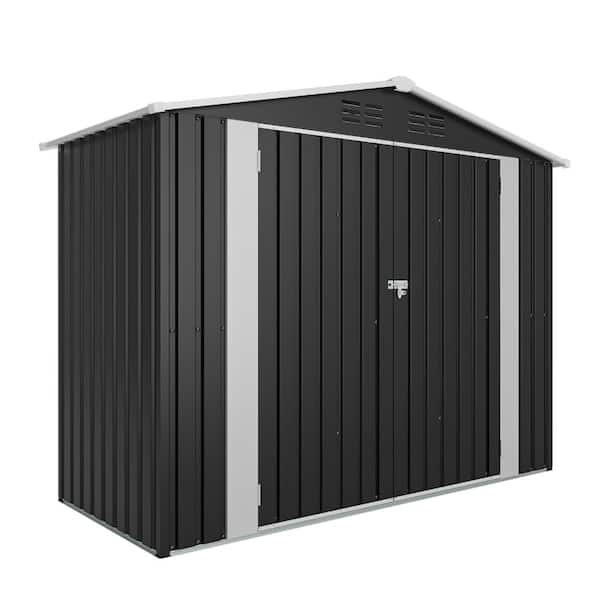 Aobabo 8 ft. W x 4 ft. D Outdoor Storage Metal Shed with Sliding