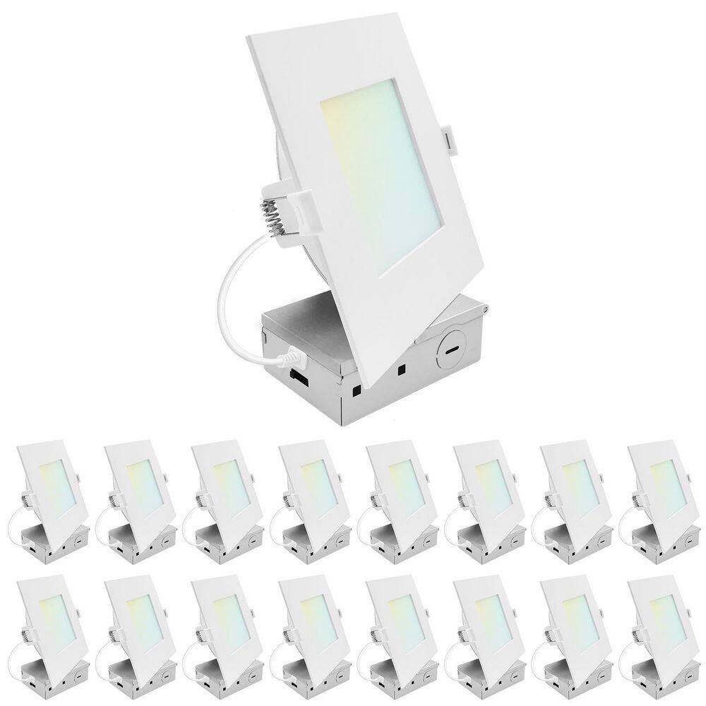6 In. Integrated LED Square Recessed Light, Mini Panel Light, 5CCT, 1400LM, 15W, 100°, Dimmable, ETL Listed 16 Pack price history on PriceWatchPro