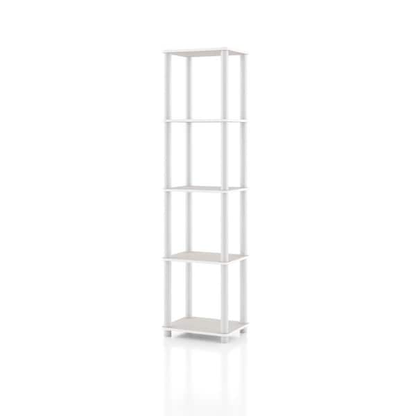Furniture of America Quincy 58.2 in. Tall Greige Engineered Wood 5-Shelf Modular Bookcase With Support Rods