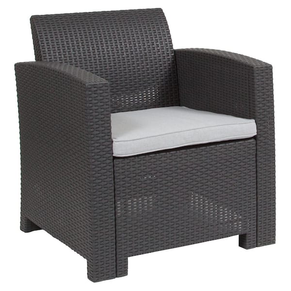 Carnegy Avenue Wood Outdoor Dining Chair in Dark Gray