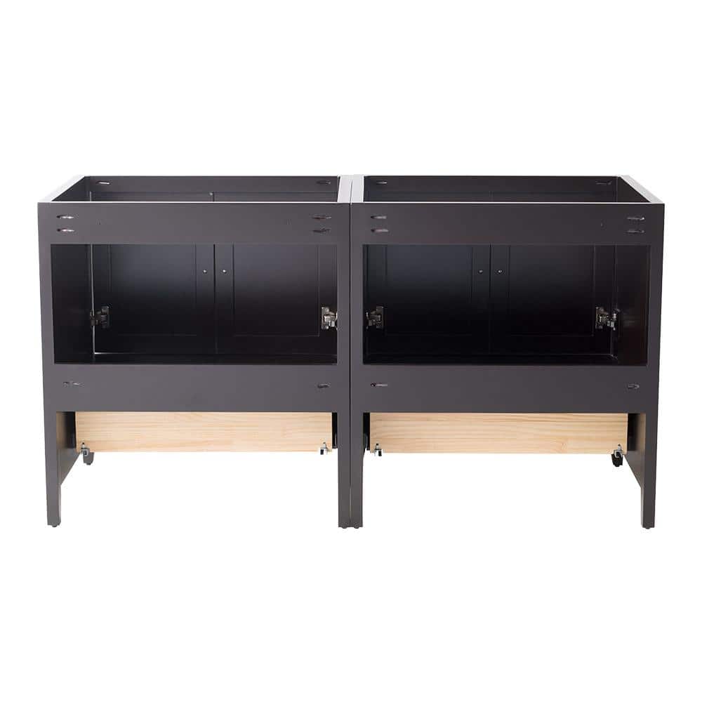 Espresso 59" Double Freestanding Engineered Wood Vanity Base