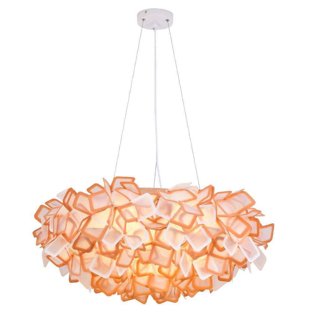 Cloudscape LED Chandelier in White and Orange Acrylic