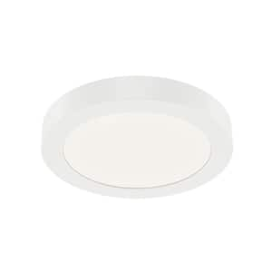 Ara Integrated LED 5 in. Round Edge-Lit Canless Recessed Light for Kitchen and Bathroom Ultra Thin White 3000K (1-Pack)