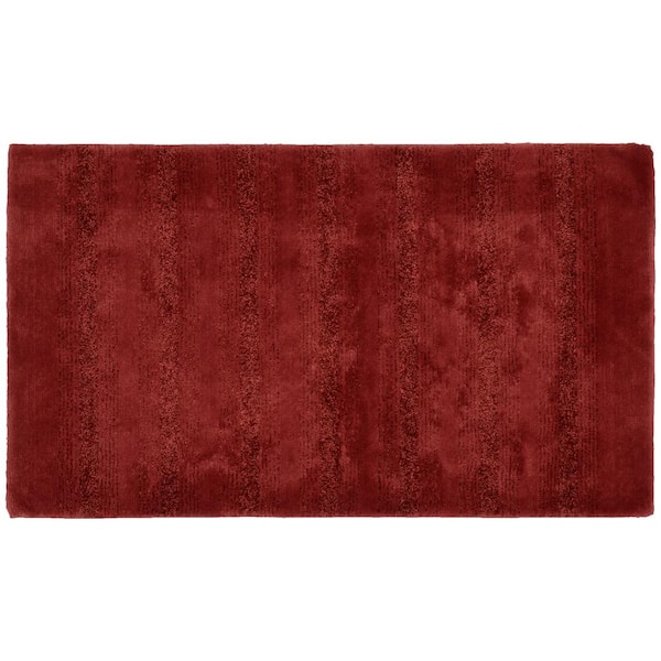 Garland Rug Essence Chili Red 30 in. x 50 in. Stripe Nylon Bath Mat