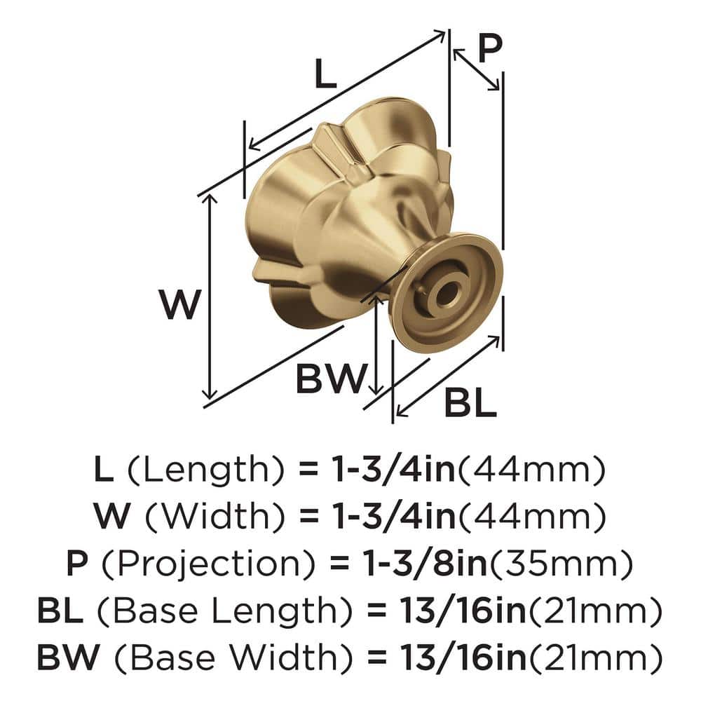 Champagne Bronze 1-3/4" Square Cabinet Knob with Mounting Hardware