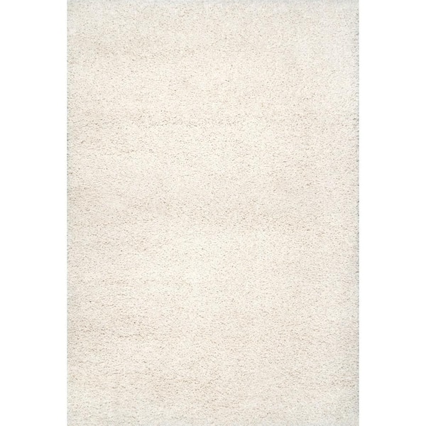 nuLOOM Haisley Casual Shag Beige Doormat 3 ft. x 5 ft. Modern Accent Rug