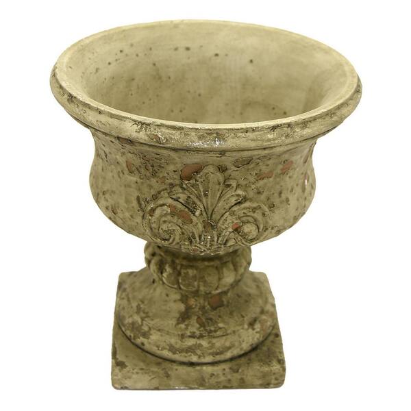 THREE HANDS 7.5 in. Grey Footed URN Small