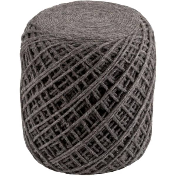 Livabliss Nomiki Charcoal Accent Pouf