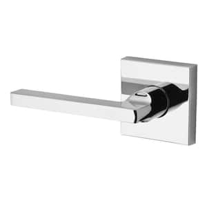Reserve Square Polished Chrome Left-Handed Half-Dummy Door Lever with Contemporary Square Rose