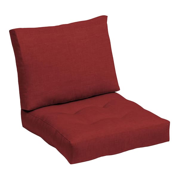 ARDEN 24 in. x 18 in. Outdoor Plush Modern Tufted Blowfill Deep Seat Lounge Chair Cushion Ruby Red Leala