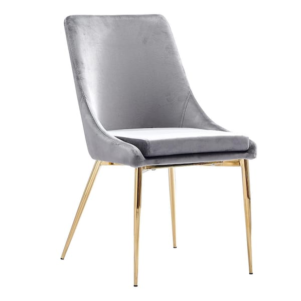 Best Master Furniture Taylor Gray Side Chairs with Gold Legs (Set of 2)