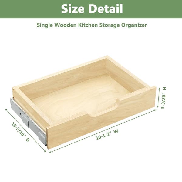 Pullout Cabinet Storage Drawer 10-1/4 Wide