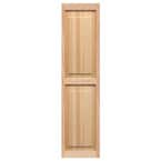 Pinecroft 15 in. x 63 in. Raised Panel Shutters Pair Unfinished Pine ...