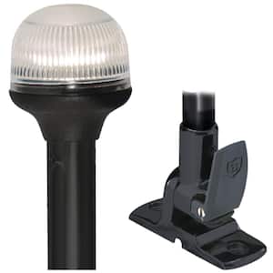 10 in. All-Round Anti Glare Fold-Down Lights With Black Composite LightArmor Base & Aluminum Pole