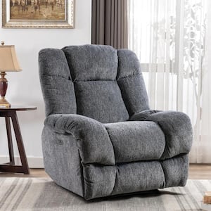 Recliner Chair with Massage and Heat, Fabric Living Room Reclining Single Sofa Seating with Cup Holders (Dark Gray)