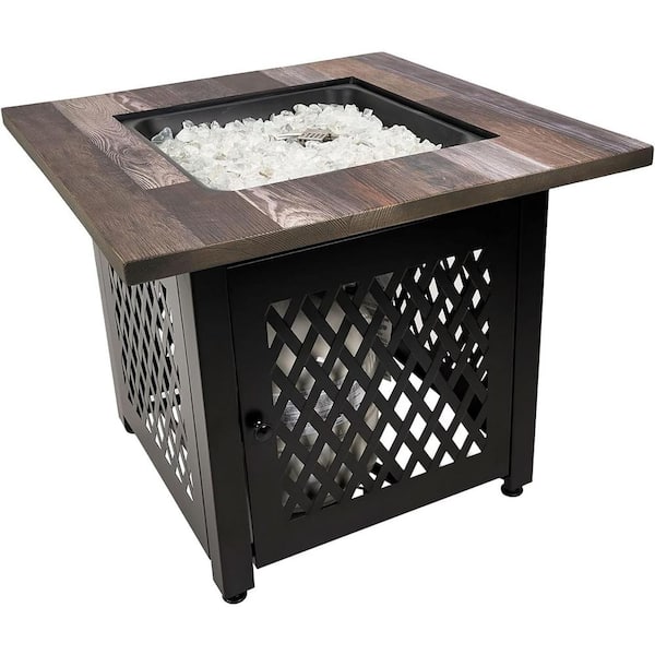 Endless Summer 30 in. W x 24 in. H Square Metal Brown and Black Fire Pit Table