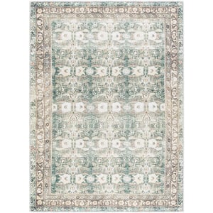 Amelie Green Traditional 7 ft. x 9 ft. Indoor Area Rug