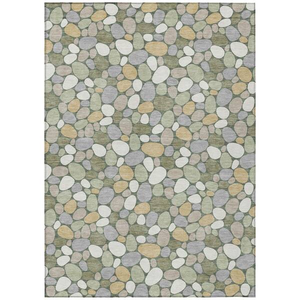 Chantille Machine Washable Indoor/Outdoor Abstract ACN2817 Basil 10 ft. x 14 ft. Area Rug
