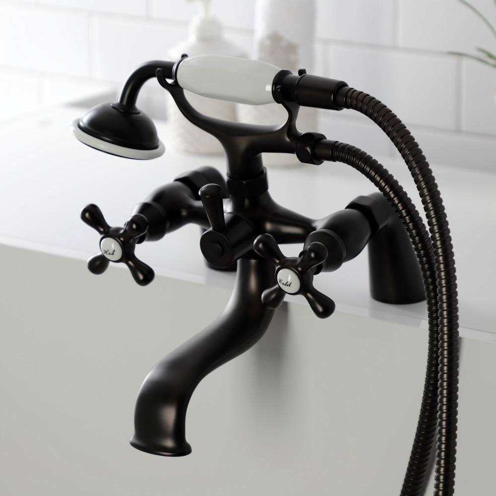 Oil Rubbed Bronze Deck Mount Clawfoot Tub Faucet with Hand Shower