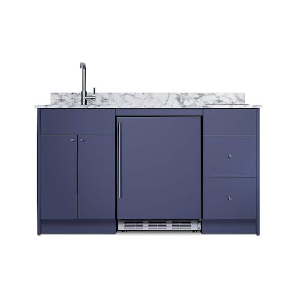 63 in. Compact Kitchen in Midnight Navy