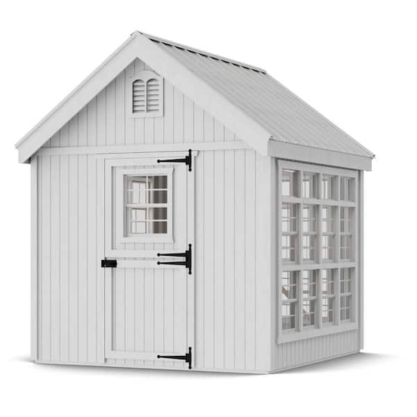 Little Cottage Co. Colonial Gable 8 ft. x 8 ft. Wood Greenhouse Panelized Kit with Operable Windows (64 sq. ft. )