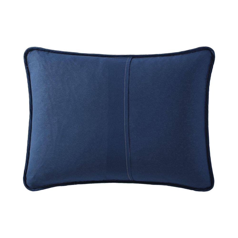 King Blue Mirage Cotton Reversible Quilt Set