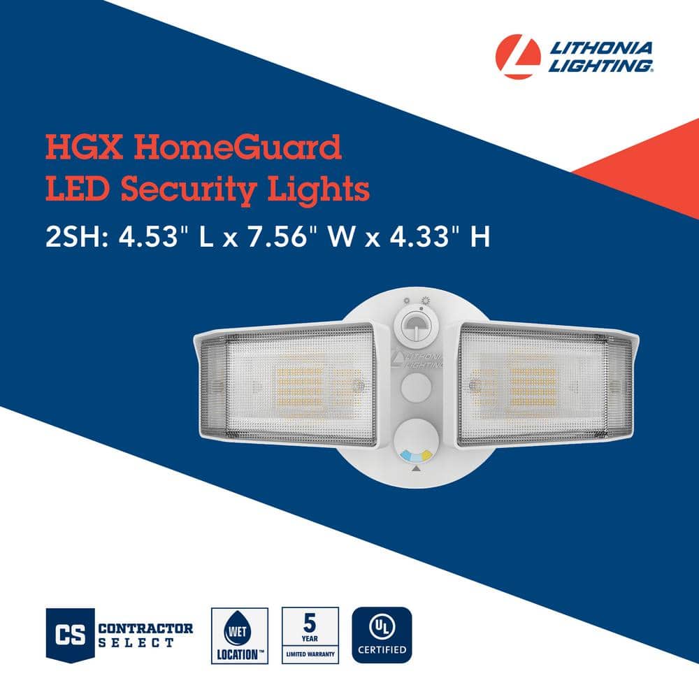 White Dual Head LED Outdoor Security Flood Light
