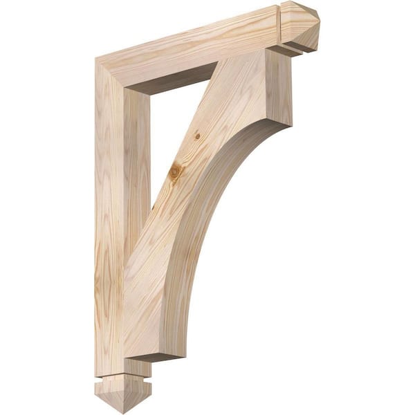 Ekena Millwork 3.5 in. x 32 in. x 24 in. Douglas Fir Westlake Arts and Crafts Smooth Bracket