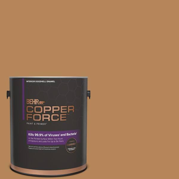 COPPER FORCE 1 gal. #S270-6 Almond Brittle Eggshell Enamel Virucidal and Antibacterial Interior Paint & Primer