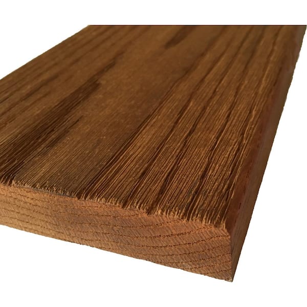 WellDone 5/4 in. x 5 in. x 7 ft. Thermo-Treated Premium Oak Anti-Slip Textured Heavy Decking Board (2-Pack)