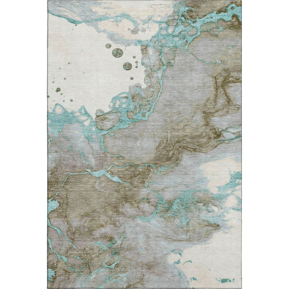 Mayfield Premium Machine Washable Abstract AMF2110 Teal 10 ft. x 14 ft. Area Rug price history on PriceWatchPro