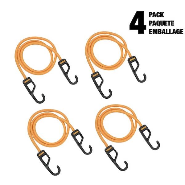 DEWALT 48 in. Round Bungee Cords with Interlock Coated Metal Hooks