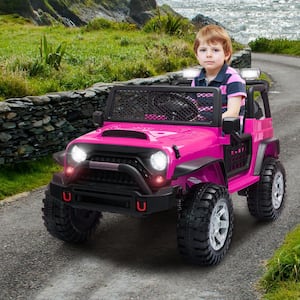 2.4G Remote Control Kids Ride On Truck Car 12-Volt Electric Vehicle with Music/MP3 Player/Bluetooth, Pink