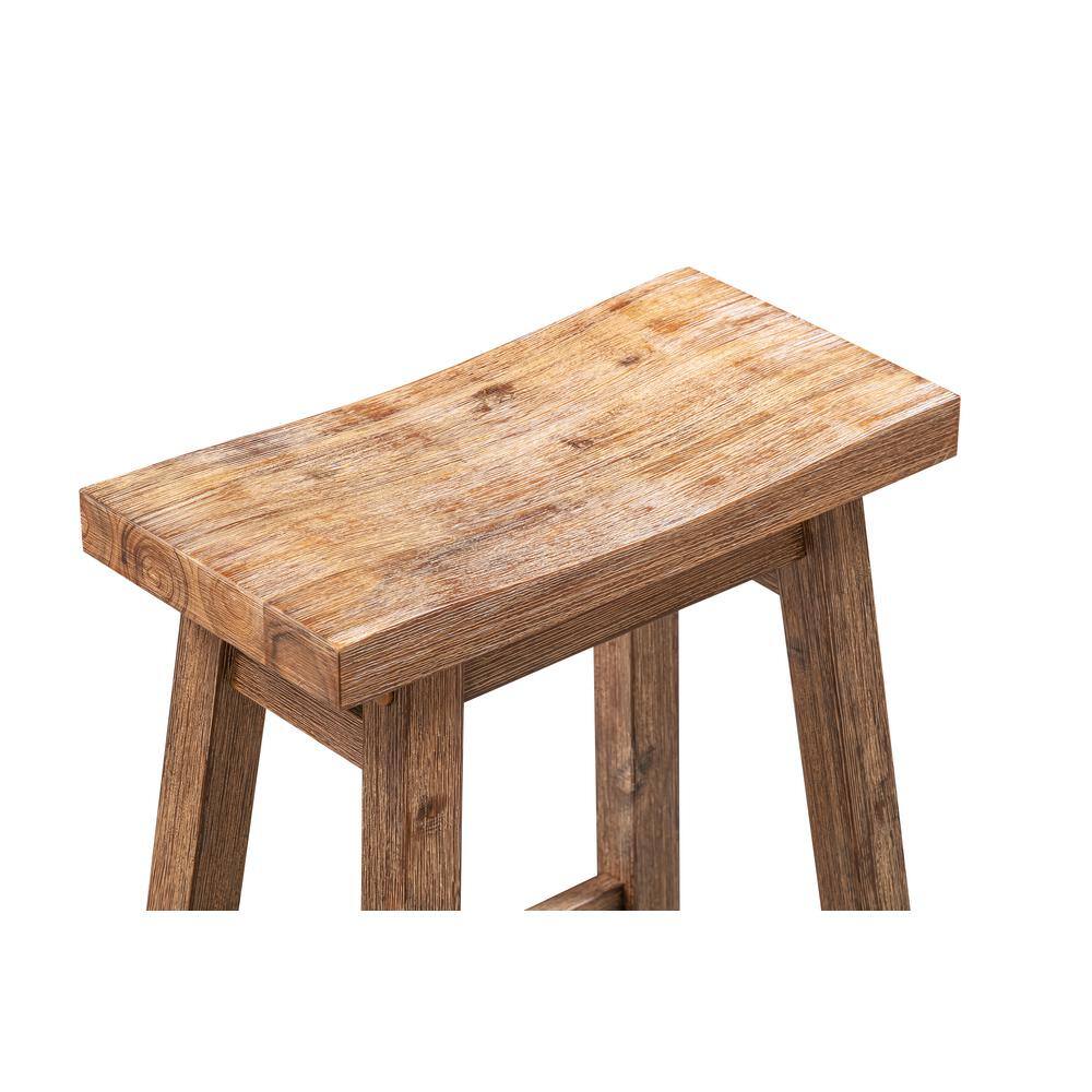 Sonoma 24" Barnwood Wire-Brush Backless Saddle Counter Stool