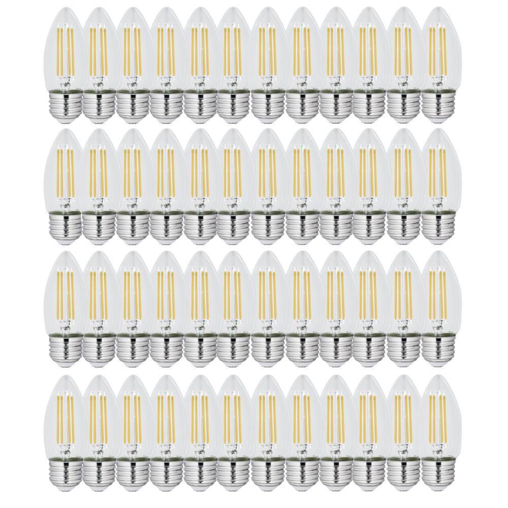 60-Watt Equivalent B10 E26 Medium Dimmable Filament CEC Blunt Tip Chandelier LED Light Bulb Soft White 2700K (48- price history on PriceWatchPro