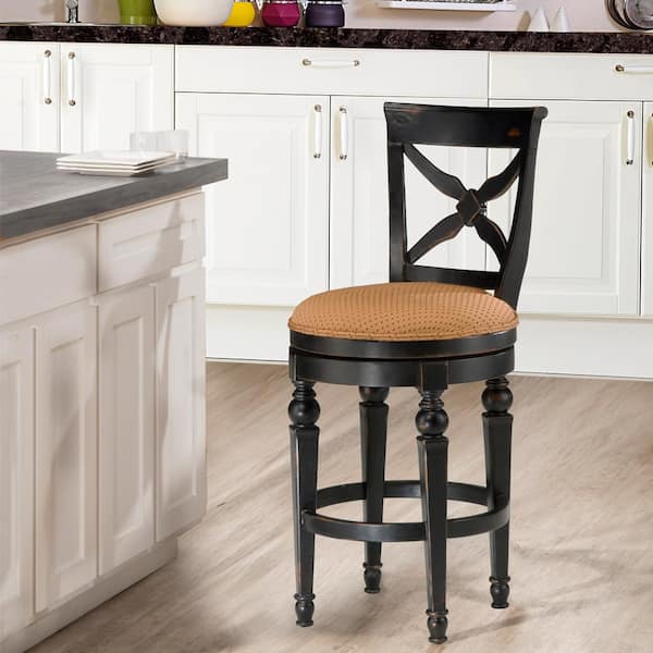 Hillsdale Furniture Northern Heights 26 in. Black and Honey Cushioned Bar Stool
