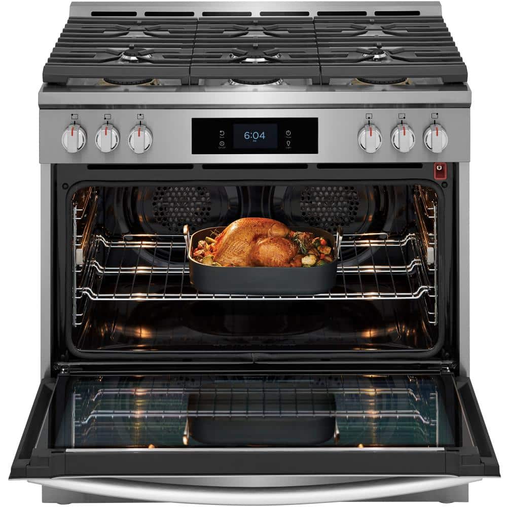 36" Stainless Steel Dual-Fuel Convection Range with Air Fry