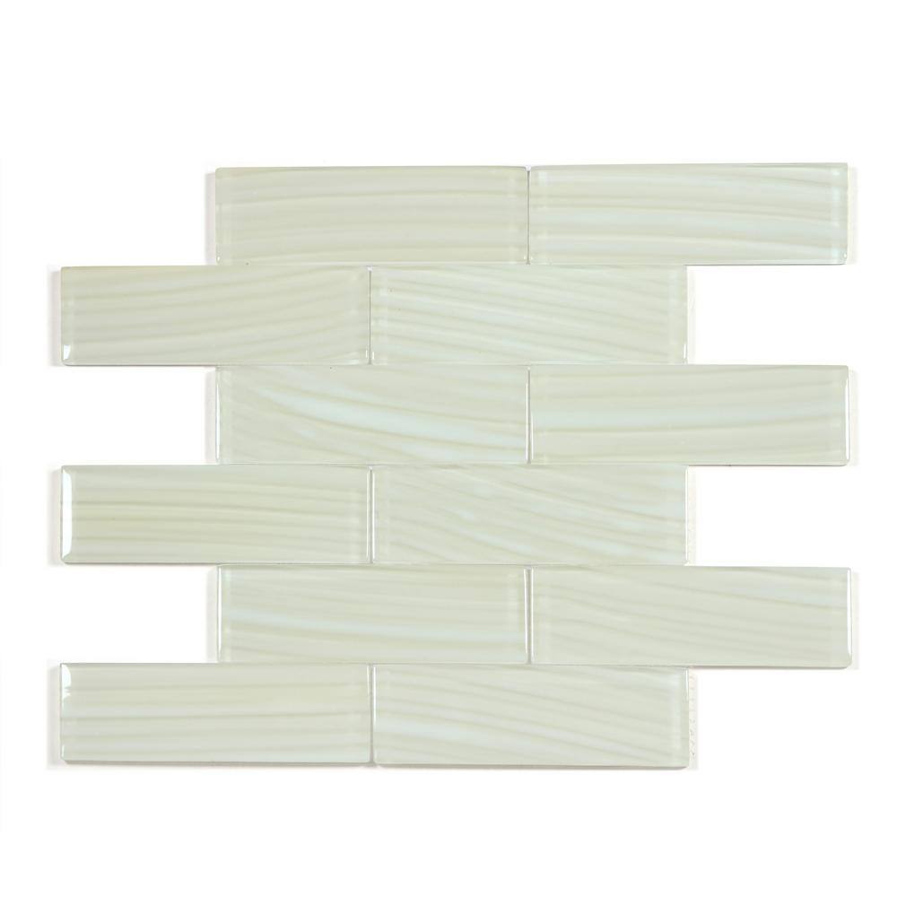 Ivory Beige 12 in. x 12 in. Glossy Glass Subway Mosaic Wall Tile (10 sq. ft./Case) price history on PriceWatchPro