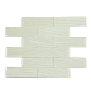 Ivory Beige 12 in. X 12 in. Glossy Glass Subway Mosaic Wall Tile (10 sq. ft./Case)