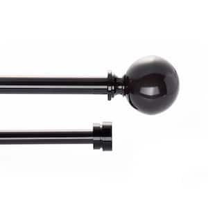 66 in. - 120 in. Telescoping 5/8 in. and 3/4 in. Double Curtain Rod Kit in Brown with Ball and End Cap Finials