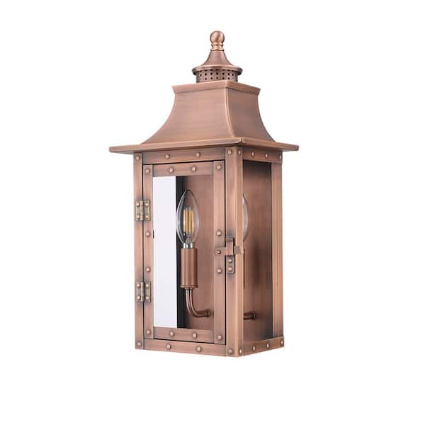 St. Charles Collection 2-Light Copper Patina Outdoor Wall Lantern Sconce