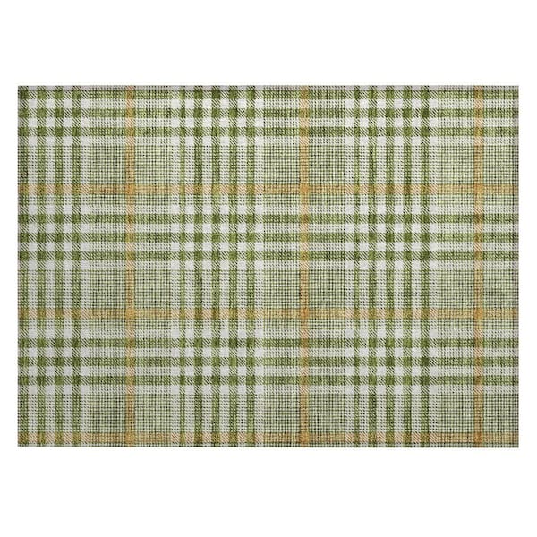 Chantille Machine Washable Indoor/Outdoor Abstract ACN1054 Olive 1 ft. 8 in. x 2 ft. 6 in. Area Rug