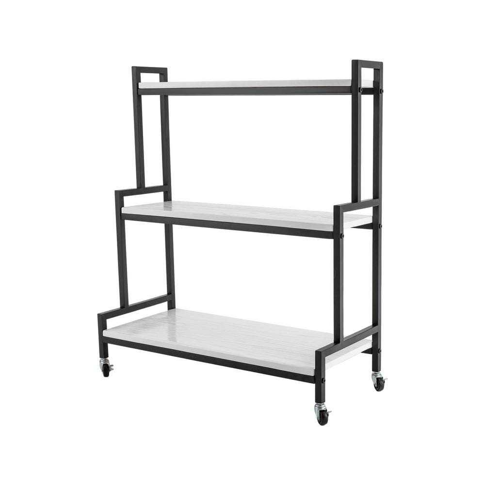 YIYIBYUS 37 in. x 31.1 in. x 13.8 in. White Metal Plant Stand with