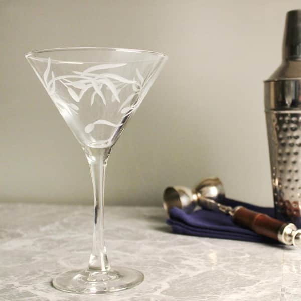 Elegant Cocktail Shaker Set With 2 x Handmade Martini Glasses